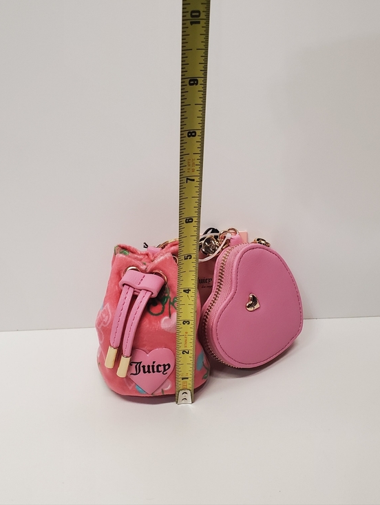 Juicy Couture Retro Juicy Pink Heart Coin Pouch & Cherry Drawstring Micro Bag - Picture 3 of 7